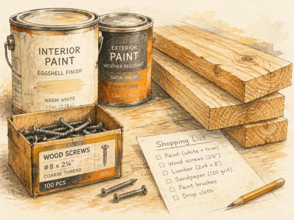 Sketch illustration: Materials list organizer