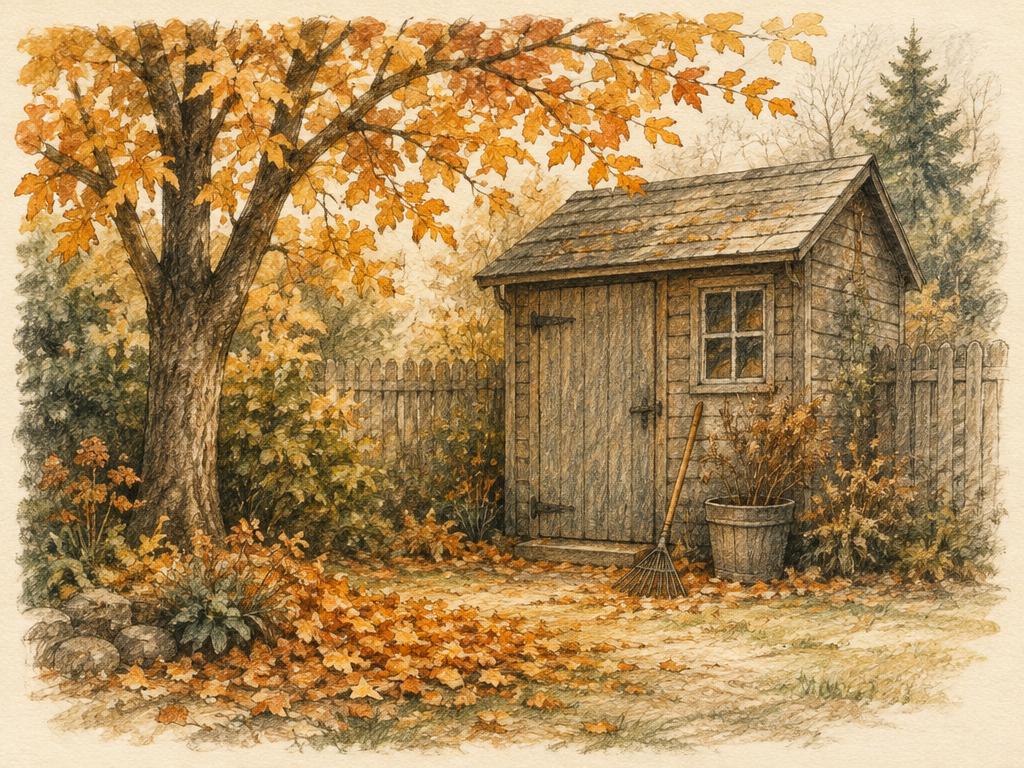 Sketch illustration: Backyard shed tidy